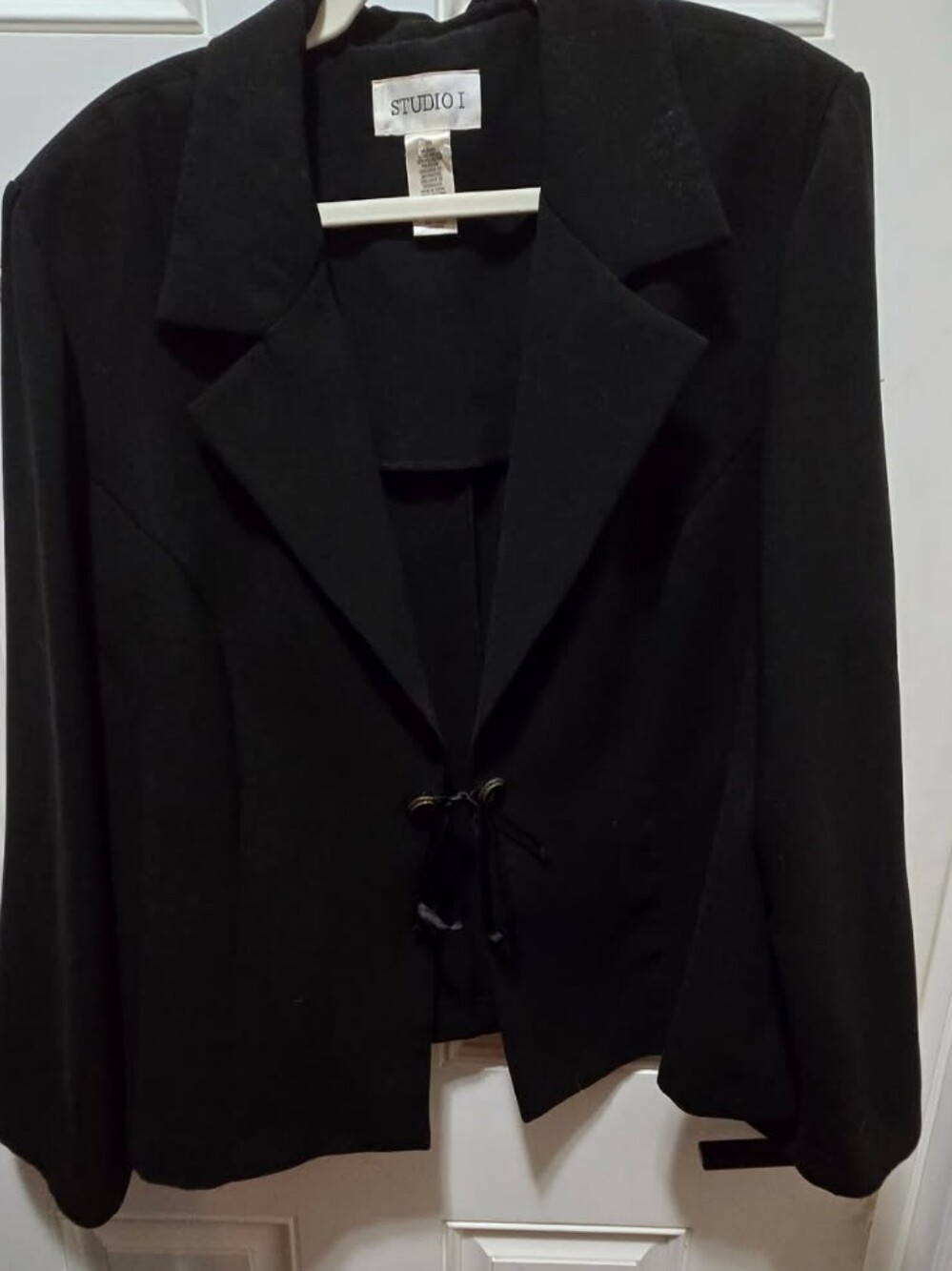 Vintage Studio I 90s Cyber Goth Corporate Tie Front Cropped Blazer 22W